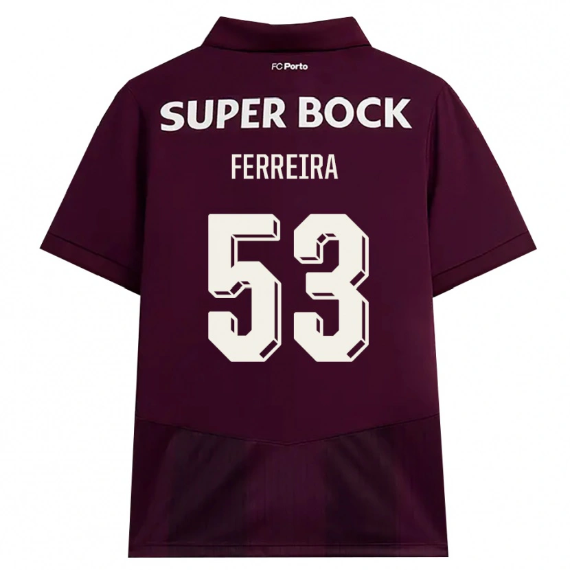 DanxenキッズEduardo Ferreira#53バーガンディ ホワイトアウェイシャツ2026/27ジャージーユニフォーム