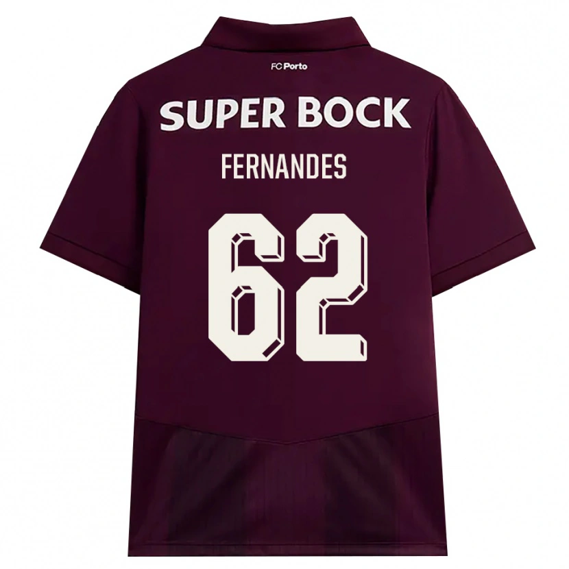 Danxenキッズロドリゴ・フェルナンデス#62バーガンディ ホワイトアウェイシャツ2026/27ジャージーユニフォーム