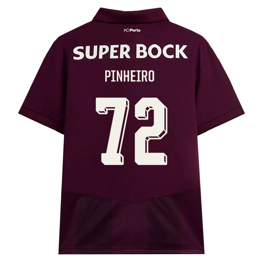 Danxenキッズロドリゴ・ピニェイロ・フェレイラ#72バーガンディ ホワイトアウェイシャツ2026/27ジャージーユニフォーム
