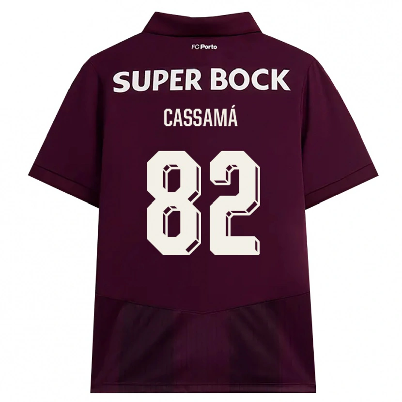 DanxenキッズAbdu Cassamá#82バーガンディ ホワイトアウェイシャツ2026/27ジャージーユニフォーム