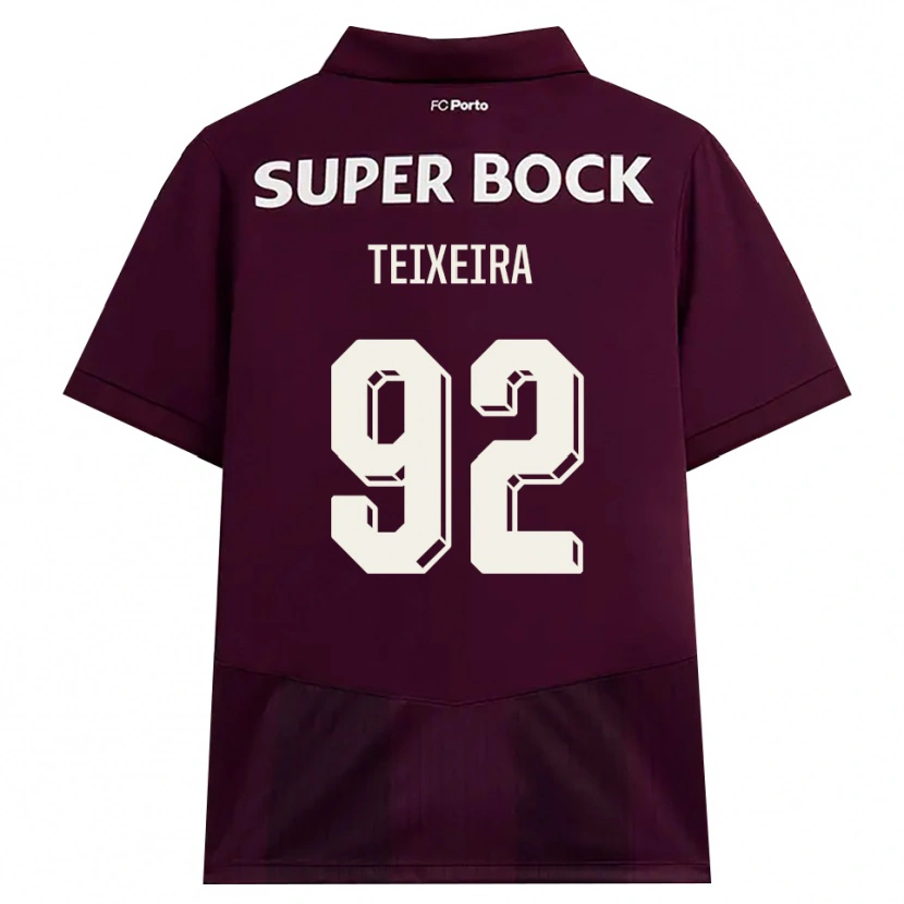 Danxenキッズジョアン・カルロス・テイシェイラ#92バーガンディ ホワイトアウェイシャツ2026/27ジャージーユニフォーム