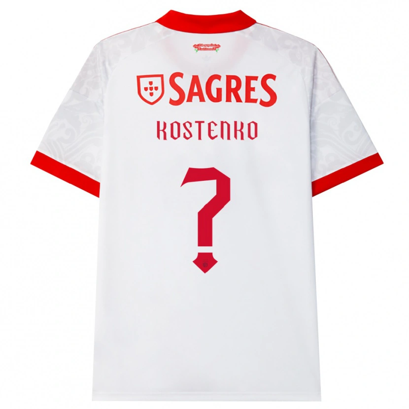 DanxenキッズIgor Kostenko#0ホワイト レッド イエローアウェイシャツ2026/27ジャージーユニフォーム