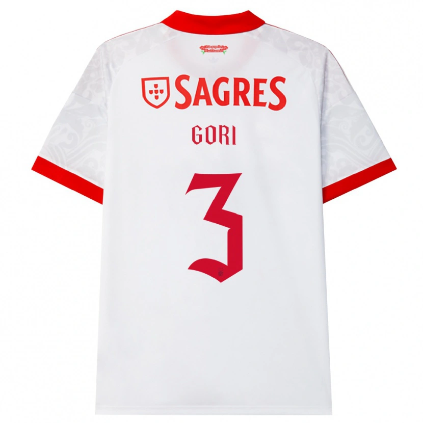 DanxenキッズLeonardo Gori#3ホワイト レッド イエローアウェイシャツ2026/27ジャージーユニフォーム
