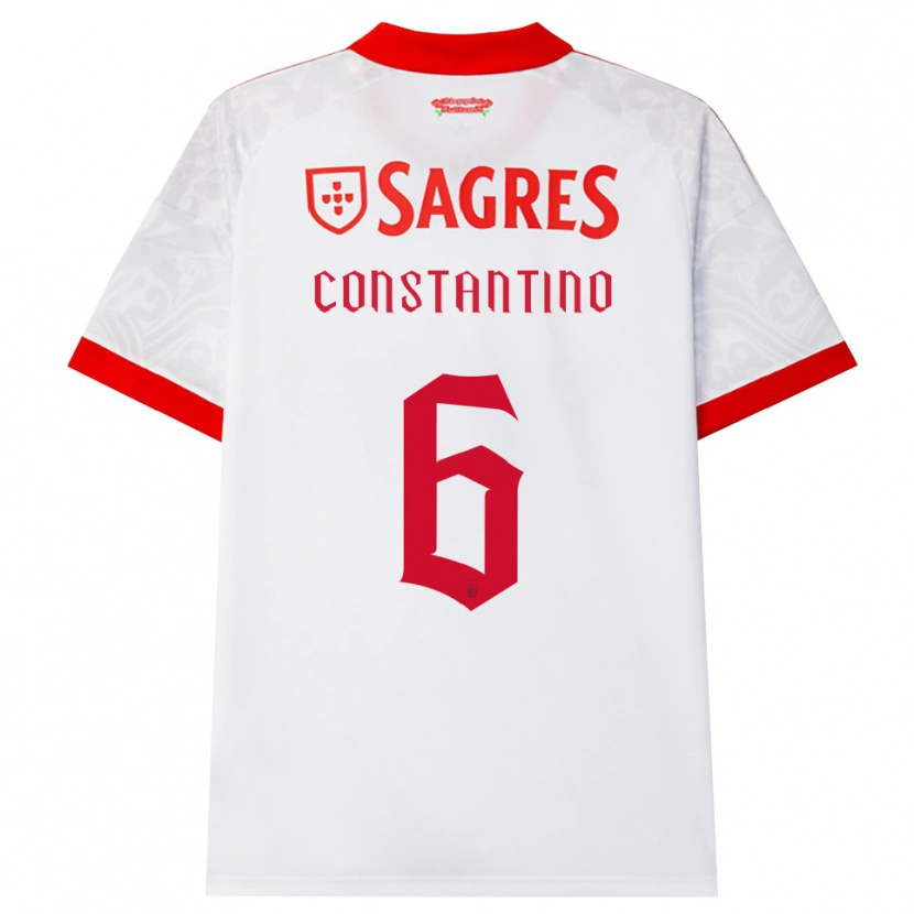 DanxenキッズSimão Constantino#6ホワイト レッド イエローアウェイシャツ2026/27ジャージーユニフォーム