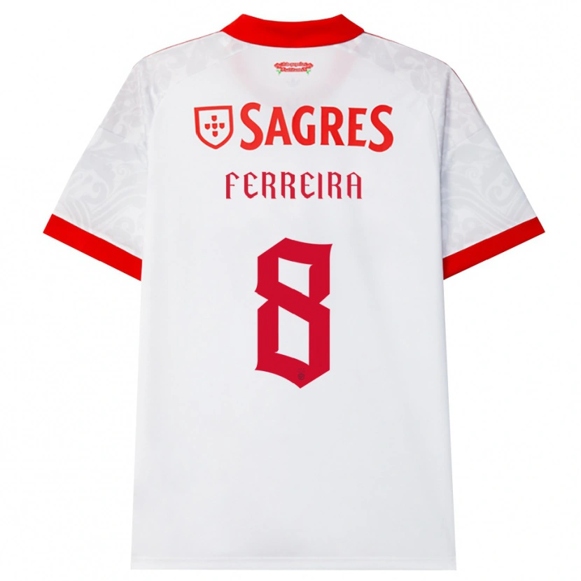 DanxenキッズIsaac Ferreira#8ホワイト レッド イエローアウェイシャツ2026/27ジャージーユニフォーム