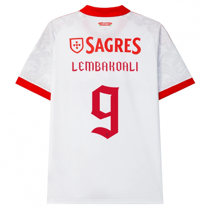 DanxenキッズAlan Lembakoali#9ホワイト レッド イエローアウェイシャツ2026/27ジャージーユニフォーム