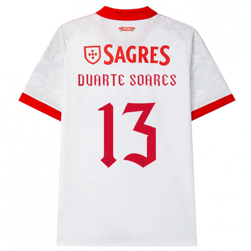 DanxenキッズDuarte Soares#13ホワイト レッド イエローアウェイシャツ2026/27ジャージーユニフォーム