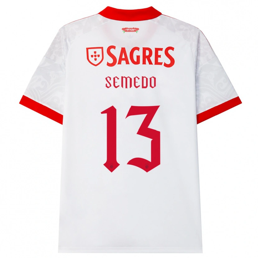 DanxenキッズBenjamim Semedo#13ホワイト レッド イエローアウェイシャツ2026/27ジャージーユニフォーム