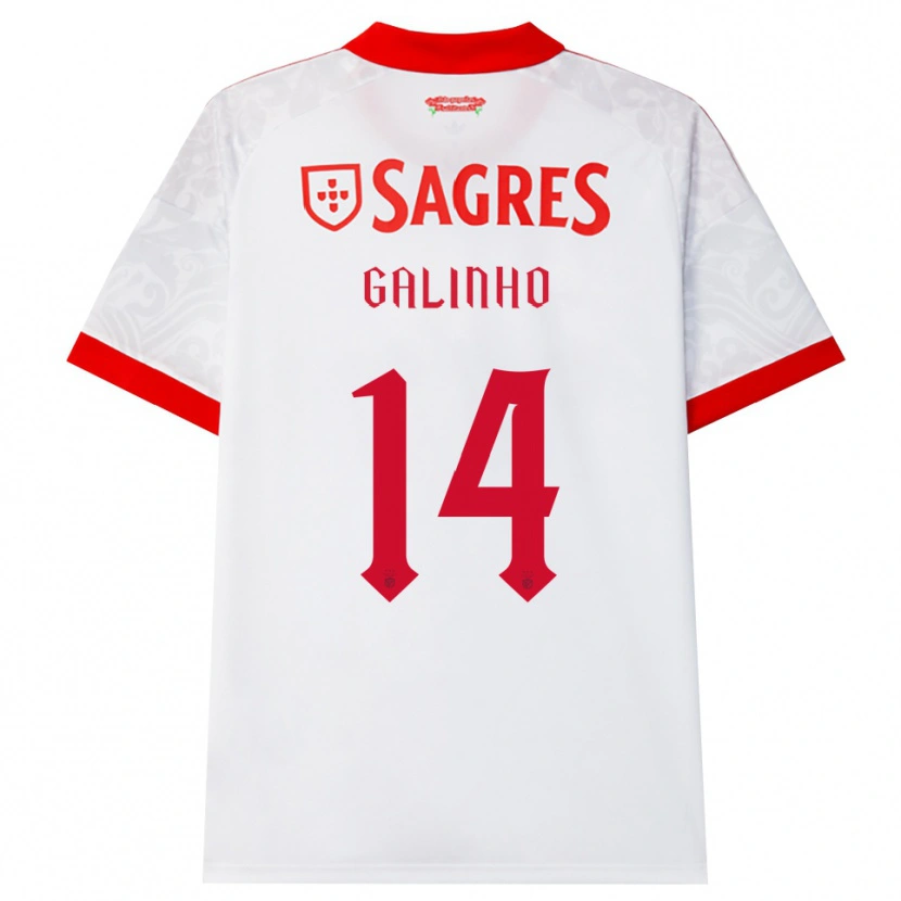 DanxenキッズMiguel Galinho#14ホワイト レッド イエローアウェイシャツ2026/27ジャージーユニフォーム