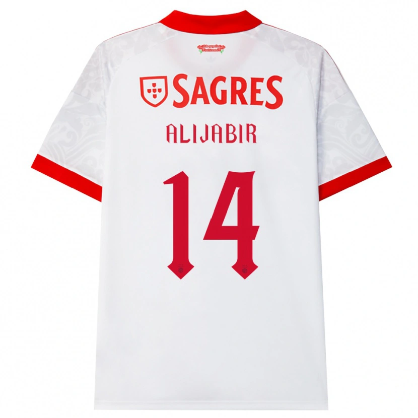 DanxenキッズSheikhan Alijabir#14ホワイト レッド イエローアウェイシャツ2026/27ジャージーユニフォーム