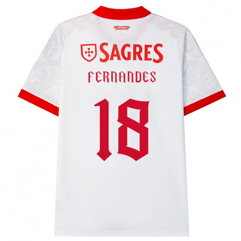 DanxenキッズGonçalo Fernandes#18ホワイト レッド イエローアウェイシャツ2026/27ジャージーユニフォーム