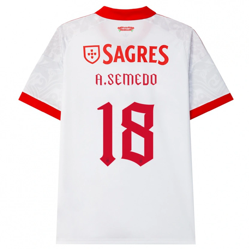 DanxenキッズAndreson Semedo#18ホワイト レッド イエローアウェイシャツ2026/27ジャージーユニフォーム