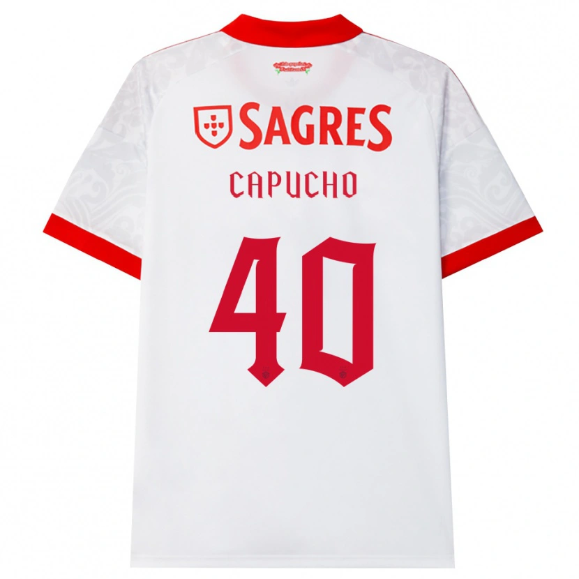 DanxenキッズJoão Capucho#40ホワイト レッド イエローアウェイシャツ2026/27ジャージーユニフォーム