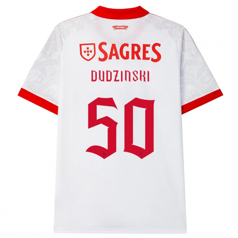 Danxenキッズマーセル・メンデス・ダジンスキー#50ホワイト レッド イエローアウェイシャツ2026/27ジャージーユニフォーム