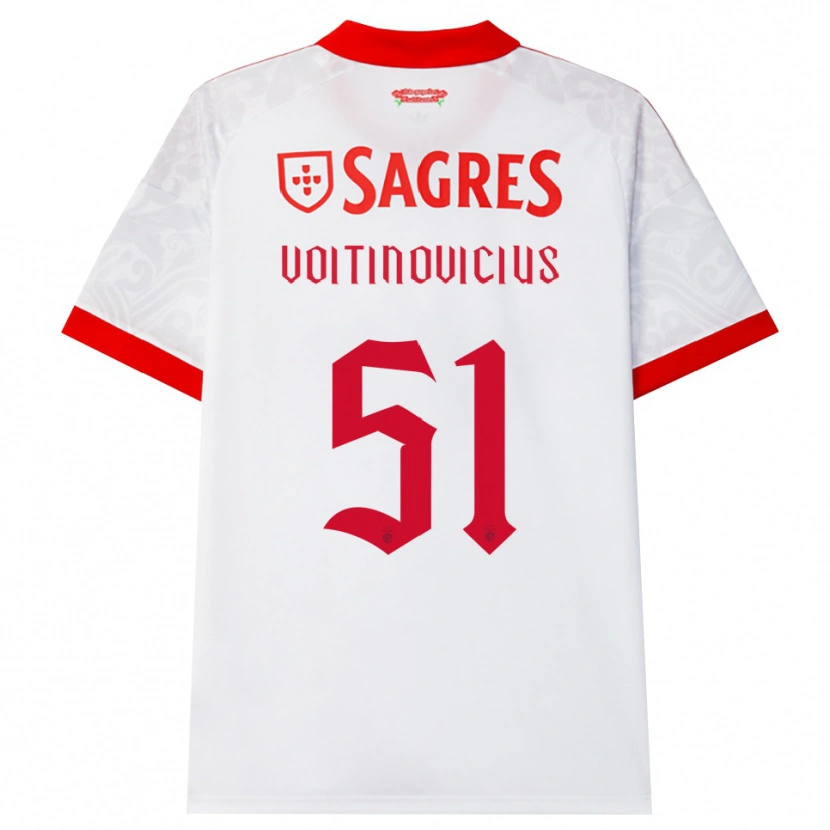 DanxenキッズArnas Voitinovičius#51ホワイト レッド イエローアウェイシャツ2026/27ジャージーユニフォーム