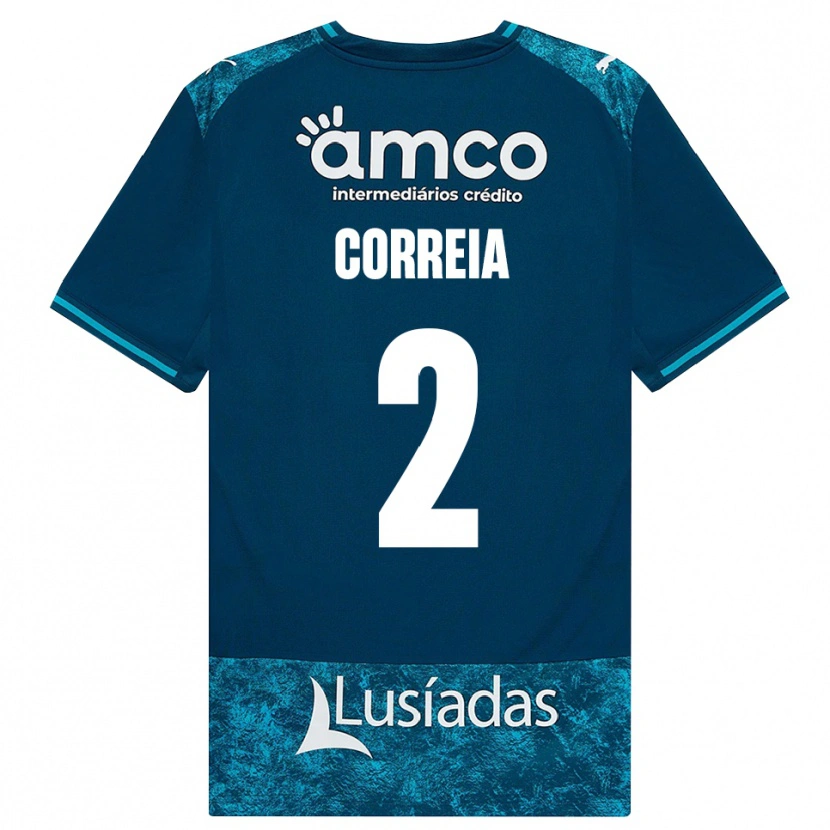 DanxenキッズNuno Correia#2ダークスレートグレー ミディアムターコイズアウェイシャツ2026/27ジャージーユニフォーム