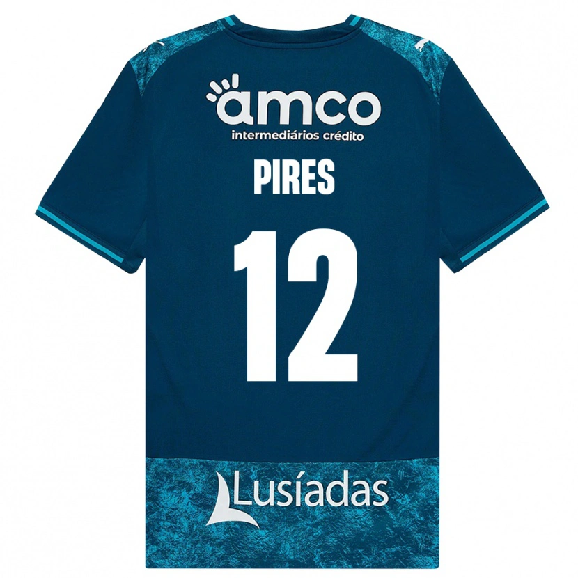 DanxenキッズHugo Pires#12ダークスレートグレー ミディアムターコイズアウェイシャツ2026/27ジャージーユニフォーム