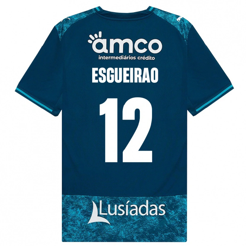 DanxenキッズÍris Esgueirão#12ダークスレートグレー ミディアムターコイズアウェイシャツ2026/27ジャージーユニフォーム