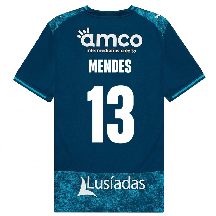DanxenキッズEmmanuel Mendes#13ダークスレートグレー ミディアムターコイズアウェイシャツ2026/27ジャージーユニフォーム