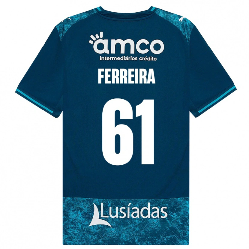 DanxenキッズTiago Ferreira#61ダークスレートグレー ミディアムターコイズアウェイシャツ2026/27ジャージーユニフォーム