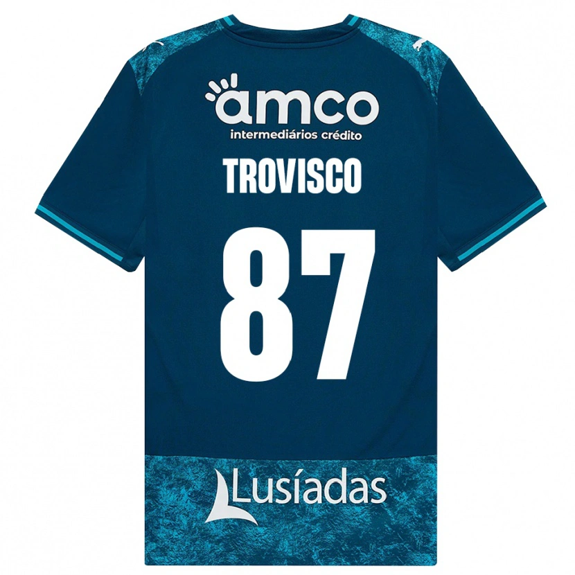 DanxenキッズJoão Trovisco#87ダークスレートグレー ミディアムターコイズアウェイシャツ2026/27ジャージーユニフォーム