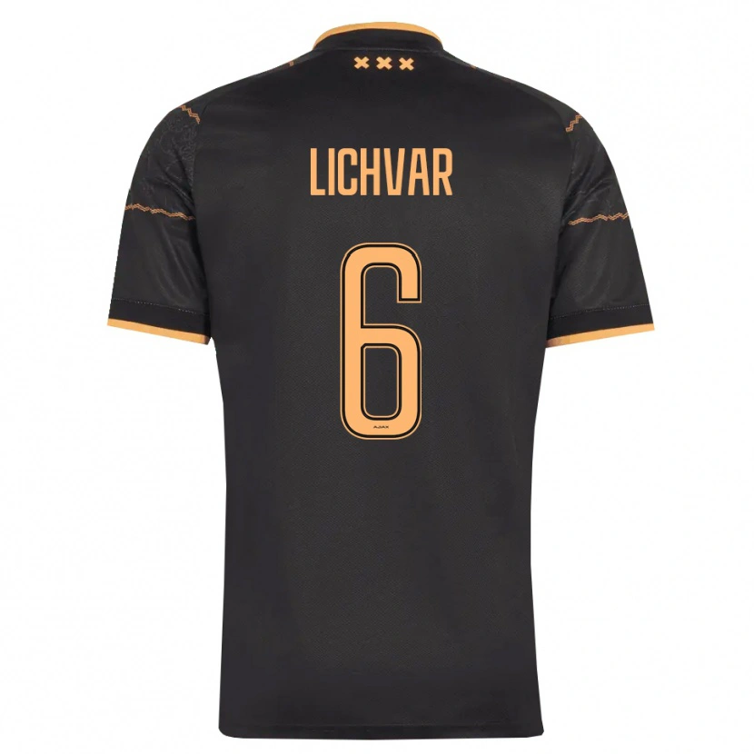 DanxenキッズRoman Lichvar#6ブラック オレンジアウェイシャツ2026/27ジャージーユニフォーム
