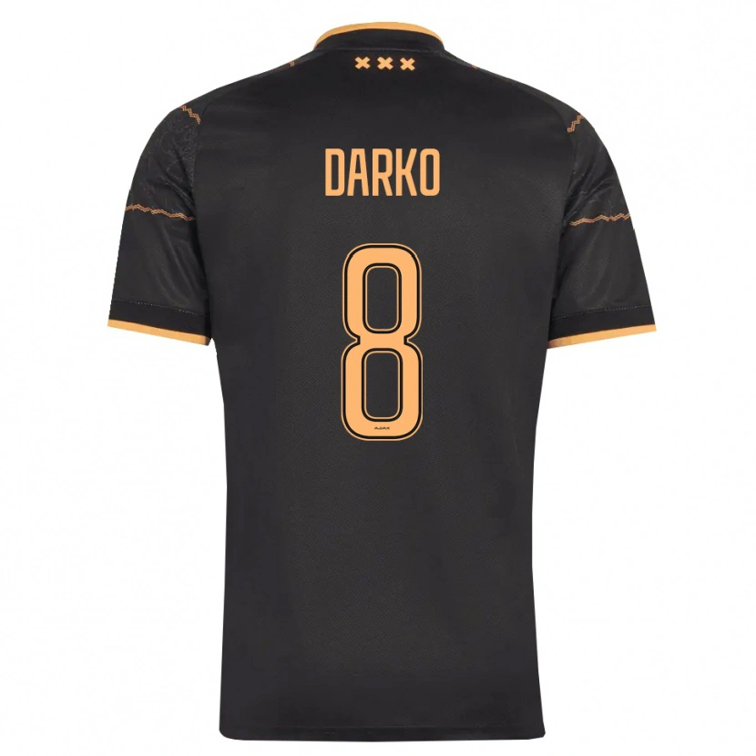 DanxenキッズDenzel Darko#8ブラック オレンジアウェイシャツ2026/27ジャージーユニフォーム