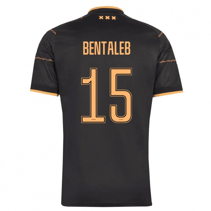 DanxenキッズMarouane Bentaleb#15ブラック オレンジアウェイシャツ2026/27ジャージーユニフォーム