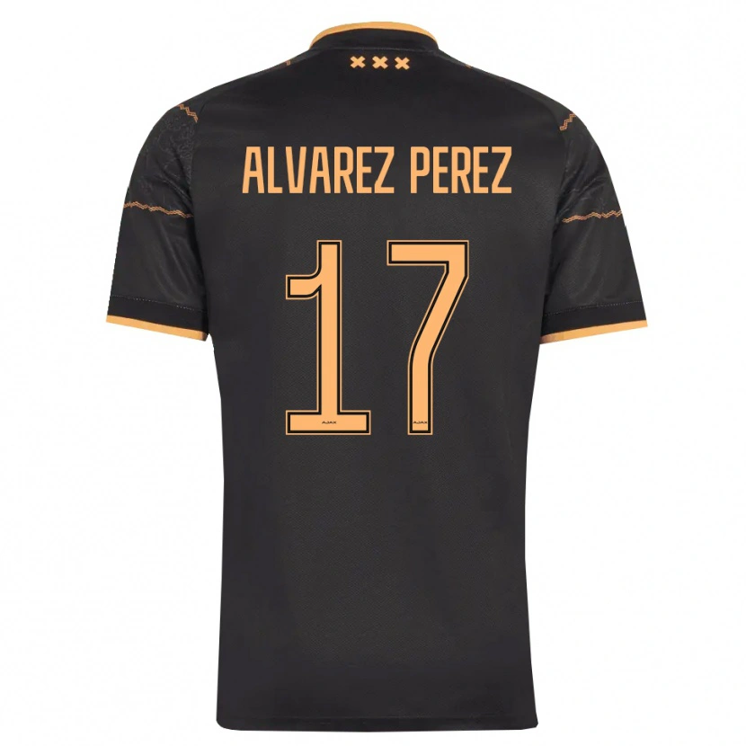DanxenキッズMarley Álvarez Pérez#17ブラック オレンジアウェイシャツ2026/27ジャージーユニフォーム