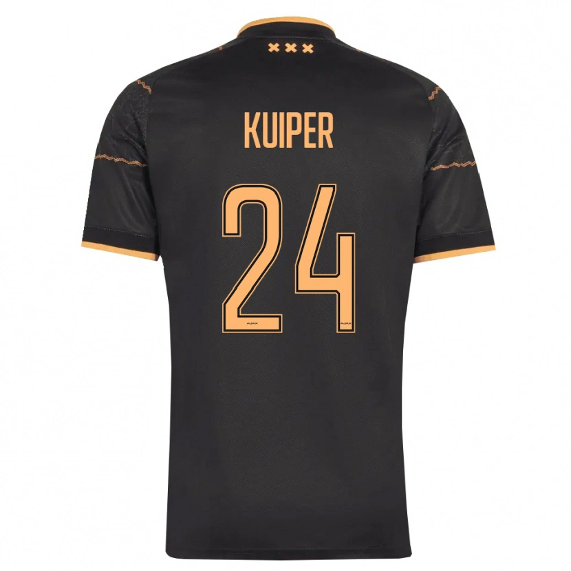 DanxenキッズJusten Kuiper#24ブラック オレンジアウェイシャツ2026/27ジャージーユニフォーム