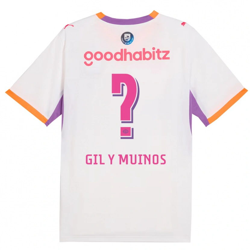 DanxenキッズYael Gil Y Muinos#0ホワイト パープル オレンジアウェイシャツ2026/27ジャージーユニフォーム