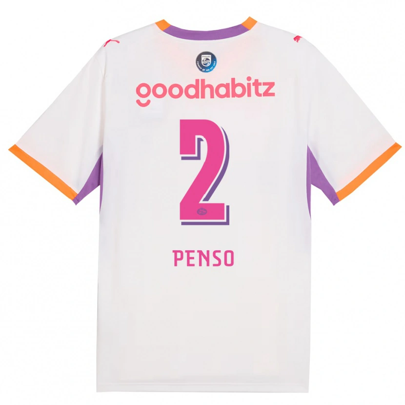 DanxenキッズKyano Penso#2ホワイト パープル オレンジアウェイシャツ2026/27ジャージーユニフォーム