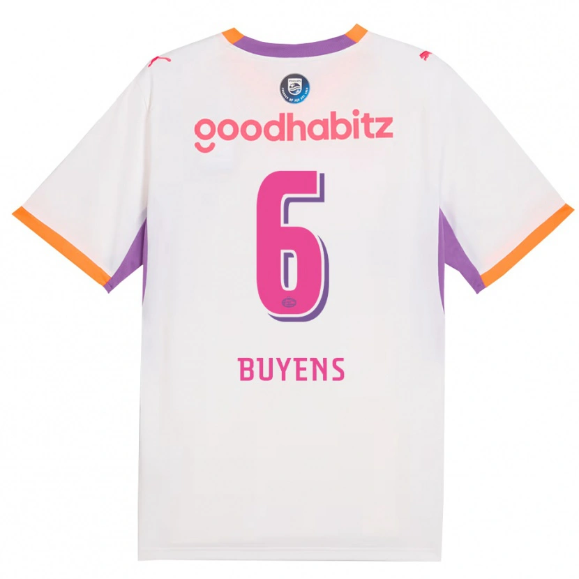 DanxenキッズMathieu Buyens#6ホワイト パープル オレンジアウェイシャツ2026/27ジャージーユニフォーム