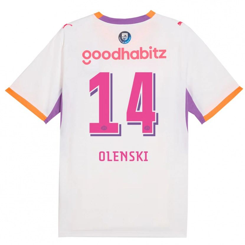 DanxenキッズRayjen Olenski#14ホワイト パープル オレンジアウェイシャツ2026/27ジャージーユニフォーム