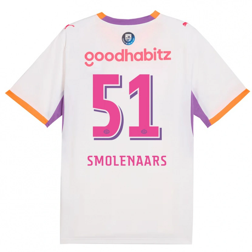 DanxenキッズTijn Smolenaars#51ホワイト パープル オレンジアウェイシャツ2026/27ジャージーユニフォーム
