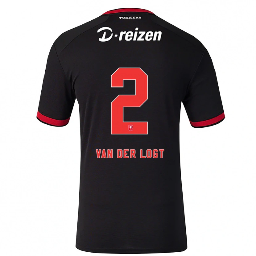 DanxenキッズJim Van Der Logt#2レッド ホワイト ブラックアウェイシャツ2026/27ジャージーユニフォーム