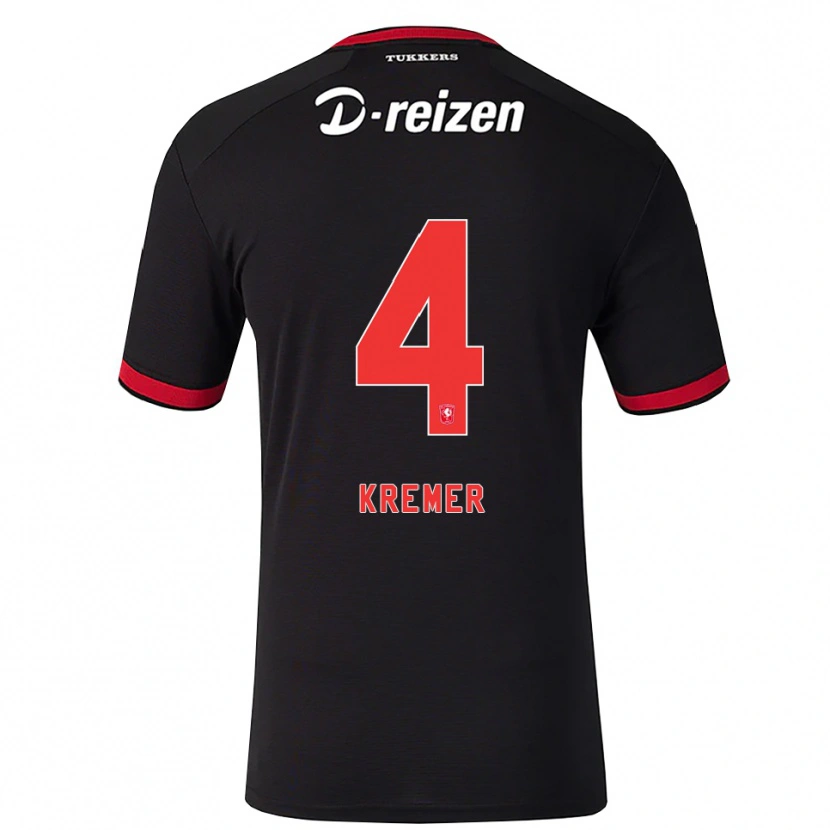 DanxenキッズJoop Kremer#4レッド ホワイト ブラックアウェイシャツ2026/27ジャージーユニフォーム
