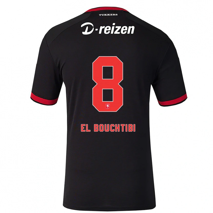 DanxenキッズIlias El Bouchtibi#8レッド ホワイト ブラックアウェイシャツ2026/27ジャージーユニフォーム