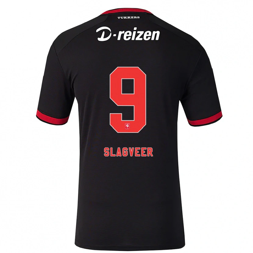 DanxenキッズDerrick Slagveer#9レッド ホワイト ブラックアウェイシャツ2026/27ジャージーユニフォーム
