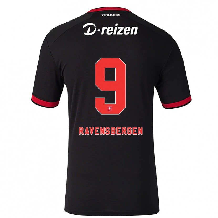 DanxenキッズJaimy Ravensbergen#9レッド ホワイト ブラックアウェイシャツ2026/27ジャージーユニフォーム