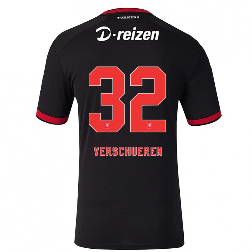 Danxenキッズアルノ・フェルシューレン#32レッド ホワイト ブラックアウェイシャツ2026/27ジャージーユニフォーム
