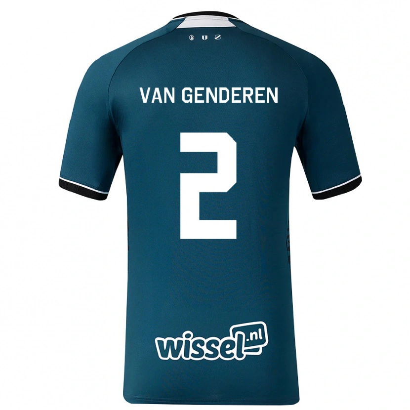 DanxenキッズJuliën Van Genderen#2ダークスレートグレー ホワイトアウェイシャツ2026/27ジャージーユニフォーム