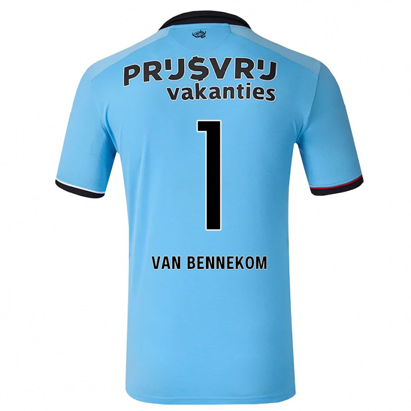 DanxenキッズDuron Van Bennekom#1ディープスカイブルー ブラック レッドアウェイシャツ2026/27ジャージーユニフォーム