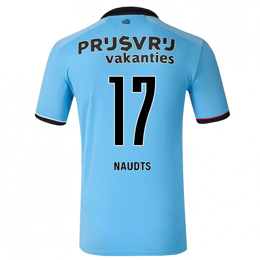 DanxenキッズJamir Naudts#17ディープスカイブルー ブラック レッドアウェイシャツ2026/27ジャージーユニフォーム