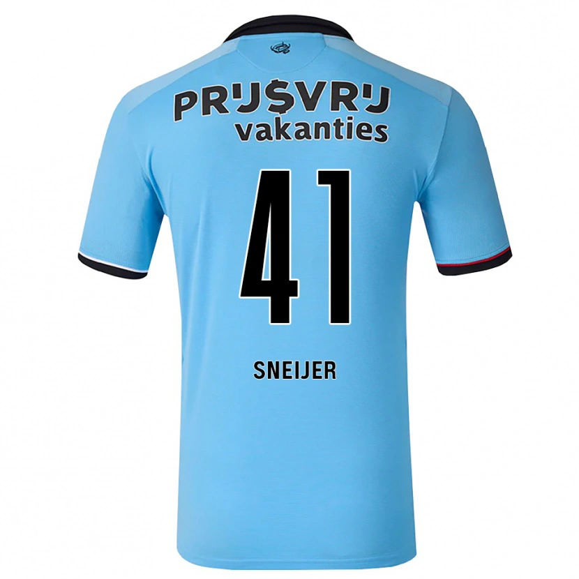 DanxenキッズZino Sneijer#41ディープスカイブルー ブラック レッドアウェイシャツ2026/27ジャージーユニフォーム