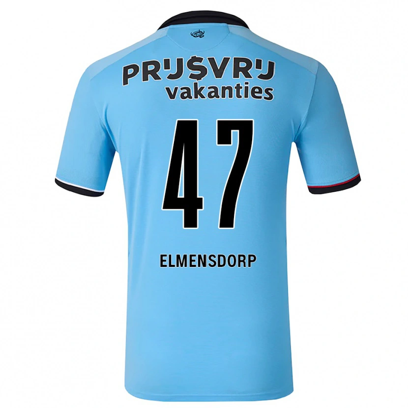 DanxenキッズParis Elmensdorp#47ディープスカイブルー ブラック レッドアウェイシャツ2026/27ジャージーユニフォーム