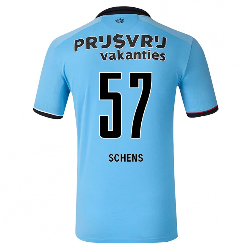 DanxenキッズTwan Schens#57ディープスカイブルー ブラック レッドアウェイシャツ2026/27ジャージーユニフォーム