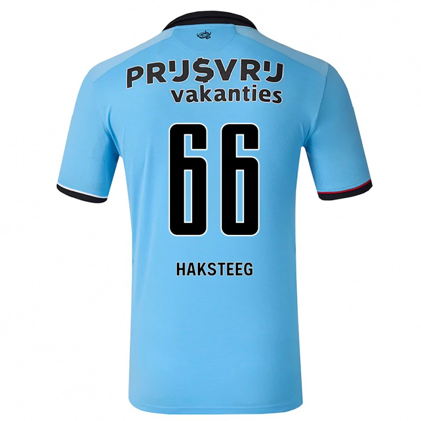 DanxenキッズTim Haksteeg#66ディープスカイブルー ブラック レッドアウェイシャツ2026/27ジャージーユニフォーム