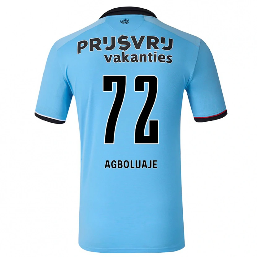 DanxenキッズHakeem Agboluaje#72ディープスカイブルー ブラック レッドアウェイシャツ2026/27ジャージーユニフォーム
