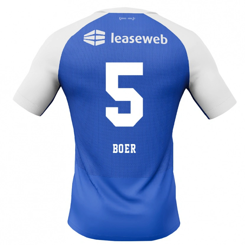 DanxenキッズLars Boer#5ドジャーブルー レッド ホワイトアウェイシャツ2026/27ジャージーユニフォーム